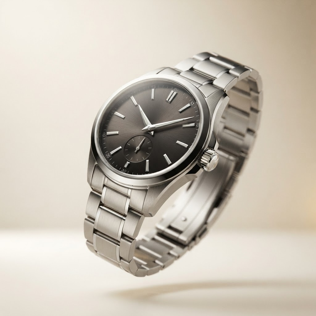 Premium ZYNEX wristwatch with a stainless steel case and charcoal dial
